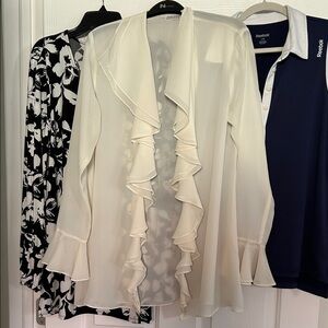 Chic Ivory Ruffle Blouse